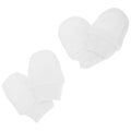 White - Front - Baby Newborn 100% Cotton Elasticated Scratch Mittens (Pack Of 2 Pairs)