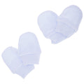 Blue - Front - Baby Newborn 100% Cotton Elasticated Scratch Mittens (Pack Of 2 Pairs)