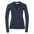 French Navy - Front - Russell Collection Ladies-Womens V-neck Knitted Cardigan