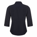 French Navy - Back - Russell Collection Ladies 3-4 Sleeve Poly-Cotton Easy Care Fitted Poplin Shirt