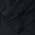 French Navy - Close up - Russell Collection Ladies 3-4 Sleeve Poly-Cotton Easy Care Fitted Poplin Shirt