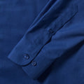Bright Royal - Close up - Russell Collection Mens Long Sleeve Easy Care Oxford Shirt