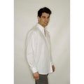 White - Lifestyle - Russell Collection Mens Long Sleeve Easy Care Oxford Shirt