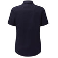 French Navy - Back - Russell Collection Ladies-Womens Short Sleeve Poly-Cotton Easy Care Poplin Shirt