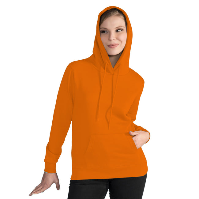 Orange - Back - SG Ladies-Womens Plain Hooded Sweatshirt Top - Hoodie