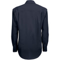 Navy Blue - Back - B&C Mens Smart Long Sleeve Poplin Shirt - Mens Shirts