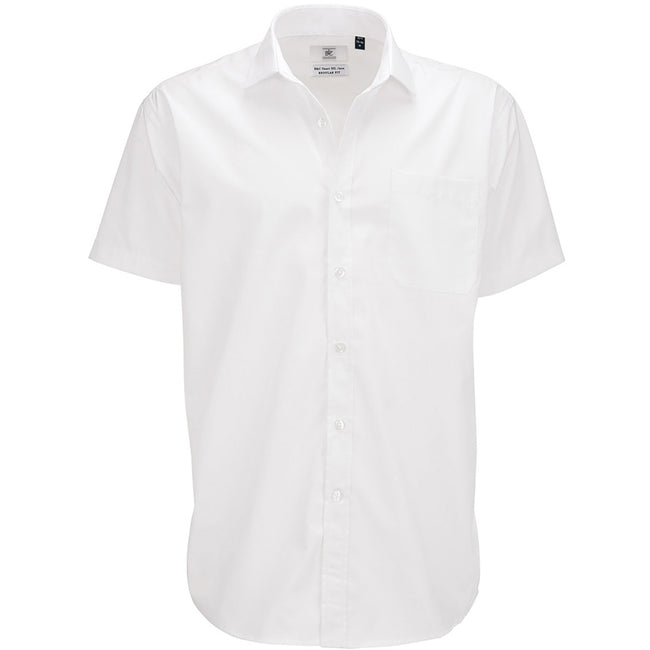 White - Front - B&C Mens Smart Short Sleeve Shirt - Mens Shirts