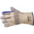 Blue-Grey - Front - Venitex Workwear Cowhide Split Leather Gloves