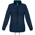 Navy Blue - Front - B&C Womens-Ladies Sirocco Lightweight Windproof, Showerproof & Water Repellent Jacket