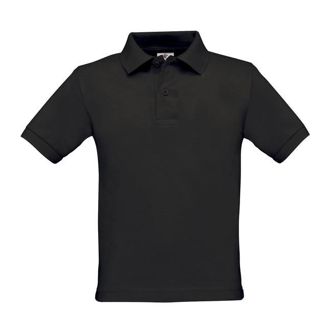 Black - Front - B&C Kids-Childrens Unisex Safran Polo Shirt