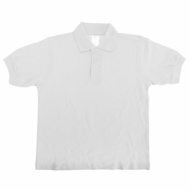 White - Front - B&C Kids-Childrens Unisex Safran Polo Shirt