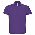 Purple - Front - B&C ID.001 Mens Short Sleeve Polo Shirt