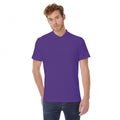 Purple - Back - B&C ID.001 Mens Short Sleeve Polo Shirt