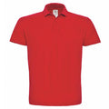 Red - Front - B&C ID.001 Mens Short Sleeve Polo Shirt