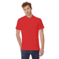 Red - Back - B&C ID.001 Mens Short Sleeve Polo Shirt
