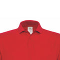 Red - Side - B&C ID.001 Mens Short Sleeve Polo Shirt