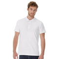 White - Back - B&C ID.001 Mens Short Sleeve Polo Shirt