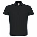 Black - Front - B&C ID.001 Mens Short Sleeve Polo Shirt
