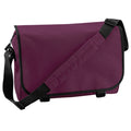 Burgundy - Front - Bagbase Adjustable Messenger Bag (11 Litres)
