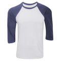 White-Denim - Front - Canvas Mens 3-4 Sleeve Baseball T-Shirt