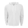 White - Front - Canvas Unixex Zip-up Polycotton Fleece Hooded Sweatshirt - Hoodie