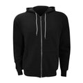 Black - Front - Canvas Unixex Zip-up Polycotton Fleece Hooded Sweatshirt - Hoodie