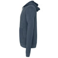 Heather Navy - Side - Canvas Unixex Zip-up Polycotton Fleece Hooded Sweatshirt - Hoodie