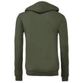 Military Green - Back - Canvas Unixex Zip-up Polycotton Fleece Hooded Sweatshirt - Hoodie