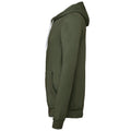 Military Green - Side - Canvas Unixex Zip-up Polycotton Fleece Hooded Sweatshirt - Hoodie