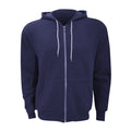Navy Blue - Front - Canvas Unixex Zip-up Polycotton Fleece Hooded Sweatshirt - Hoodie