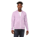 Lilac - Side - Canvas Unixex Zip-up Polycotton Fleece Hooded Sweatshirt - Hoodie