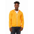 Gold - Side - Canvas Unixex Zip-up Polycotton Fleece Hooded Sweatshirt - Hoodie