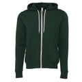 Forest Green - Front - Canvas Unixex Zip-up Polycotton Fleece Hooded Sweatshirt - Hoodie
