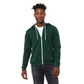 Forest Green - Back - Canvas Unixex Zip-up Polycotton Fleece Hooded Sweatshirt - Hoodie