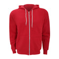 Red - Front - Canvas Unixex Zip-up Polycotton Fleece Hooded Sweatshirt - Hoodie