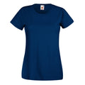 Navy - Front - Fruit Of The Loom Ladies-Womens Lady-Fit Valueweight Short Sleeve T-Shirt