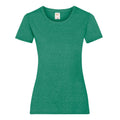 Retro Heather Green - Front - Fruit Of The Loom Ladies-Womens Lady-Fit Valueweight Short Sleeve T-Shirt