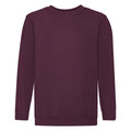 Burgundy - Front - Fruit Of The Loom Childrens Unisex Set In Sleeve Sweatshirt