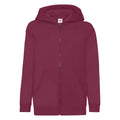 Burgundy - Front - Fruit Of The Loom Childrens-Kids Unisex Hooded Sweatshirt Jacket