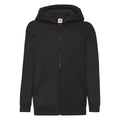Black - Front - Fruit Of The Loom Childrens-Kids Unisex Hooded Sweatshirt Jacket