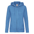 Azure Blue - Front - Fruit Of The Loom Ladies Lady-Fit Hooded Sweatshirt Jacket