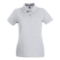 Heather Grey - Front - Fruit Of The Loom Ladies Lady-Fit Premium Short Sleeve Polo Shirt