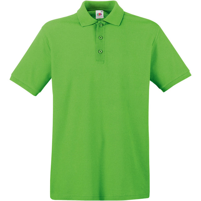 Lime - Front - Fruit Of The Loom Premium Mens Short Sleeve Polo Shirt