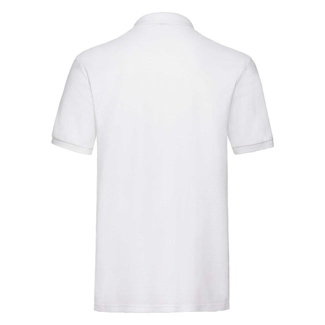 White - Side - Fruit Of The Loom Premium Mens Short Sleeve Polo Shirt