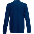 Navy - Back - Fruit Of The Loom Mens Premium Long Sleeve Polo Shirt