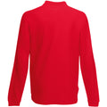 Red - Back - Fruit Of The Loom Mens Premium Long Sleeve Polo Shirt