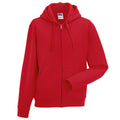 Classic Red - Side - Russell Mens Authentic Full Zip Hooded Sweatshirt - Hoodie