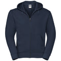 French Navy - Front - Russell Mens Authentic Full Zip Hooded Sweatshirt - Hoodie