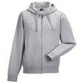 Light Oxford - Back - Russell Mens Authentic Full Zip Hooded Sweatshirt - Hoodie