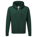 Bottle Green - Front - Russell Mens Authentic Full Zip Hooded Sweatshirt - Hoodie
